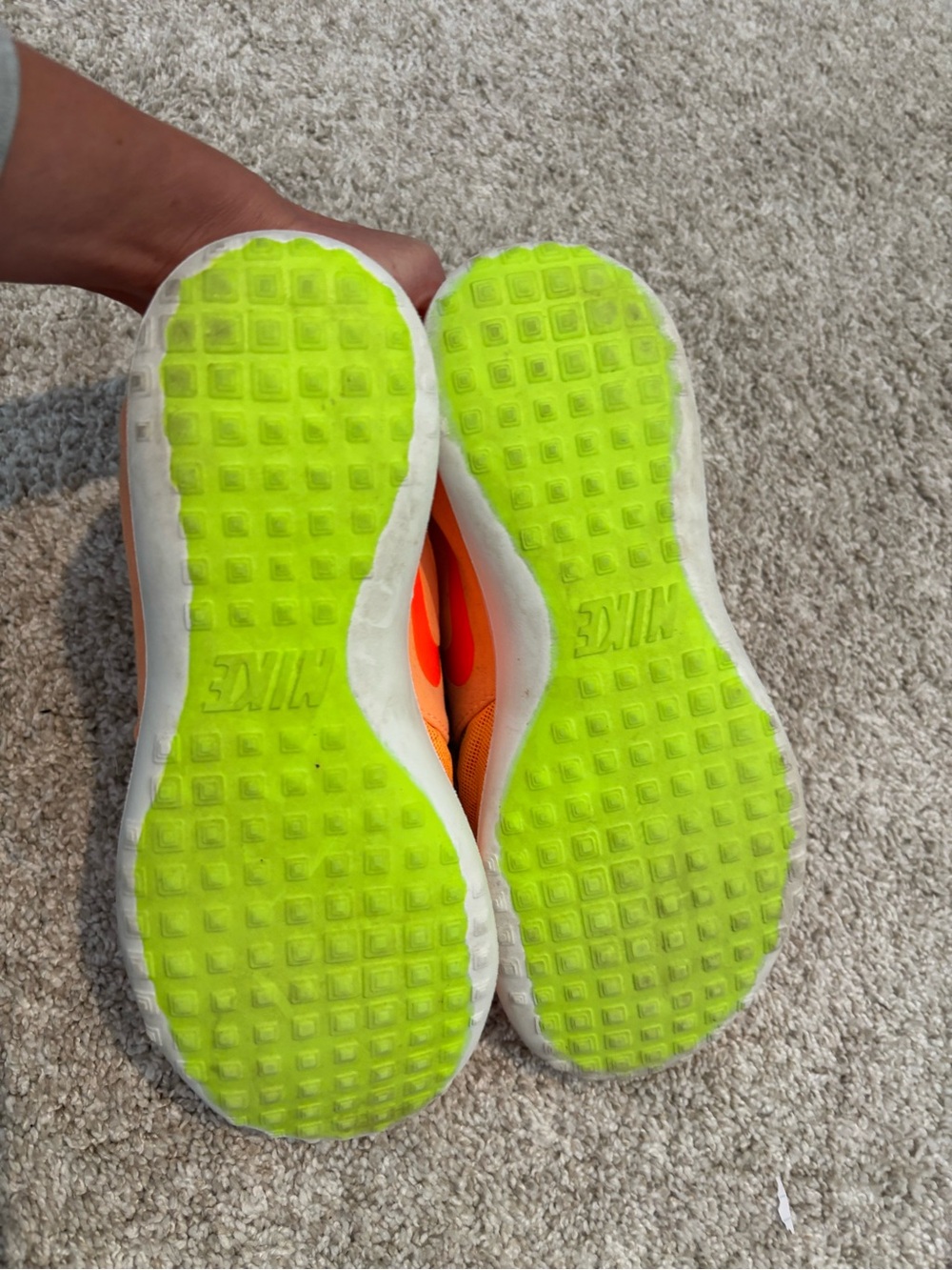Nike Bright Orange Trainers with Teal Accent Laces - Picture 5 of 6
